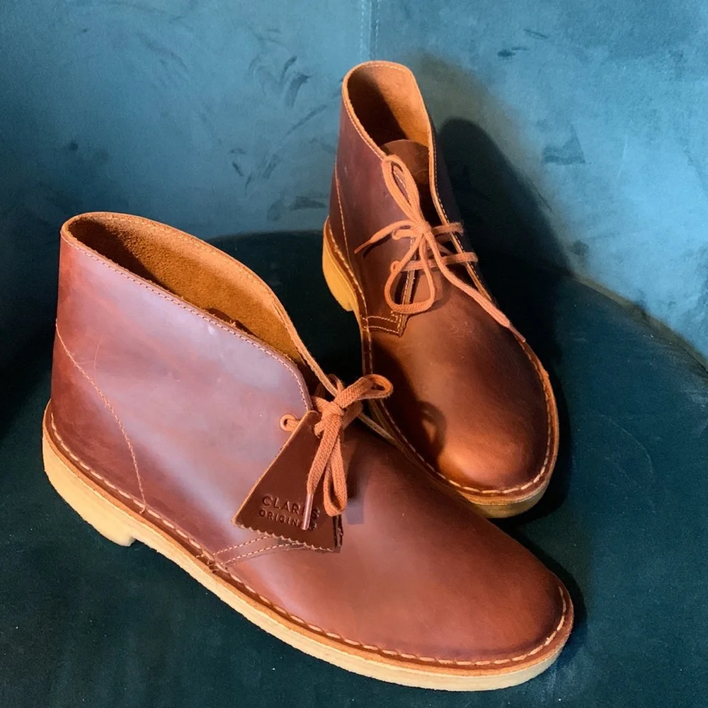 *NEW* Clarks Desert Boot tan leather beeswax
